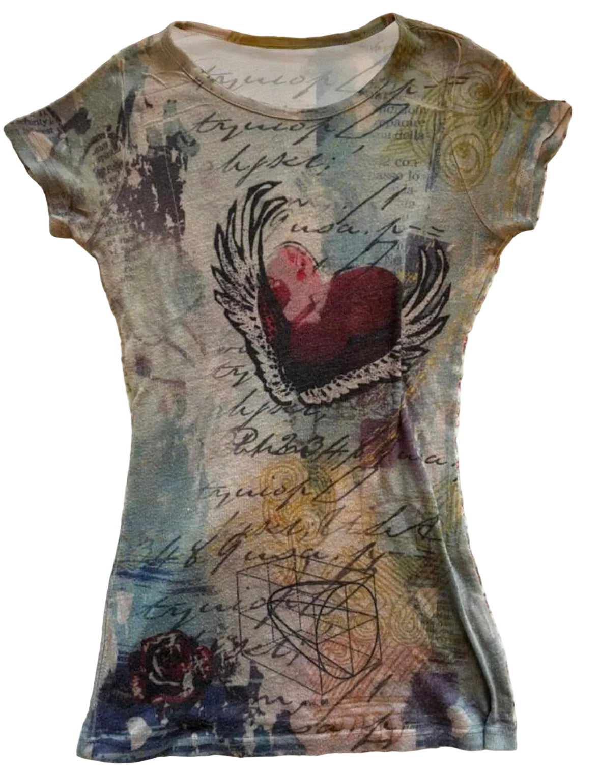 Digital Print Heart/Wings Top