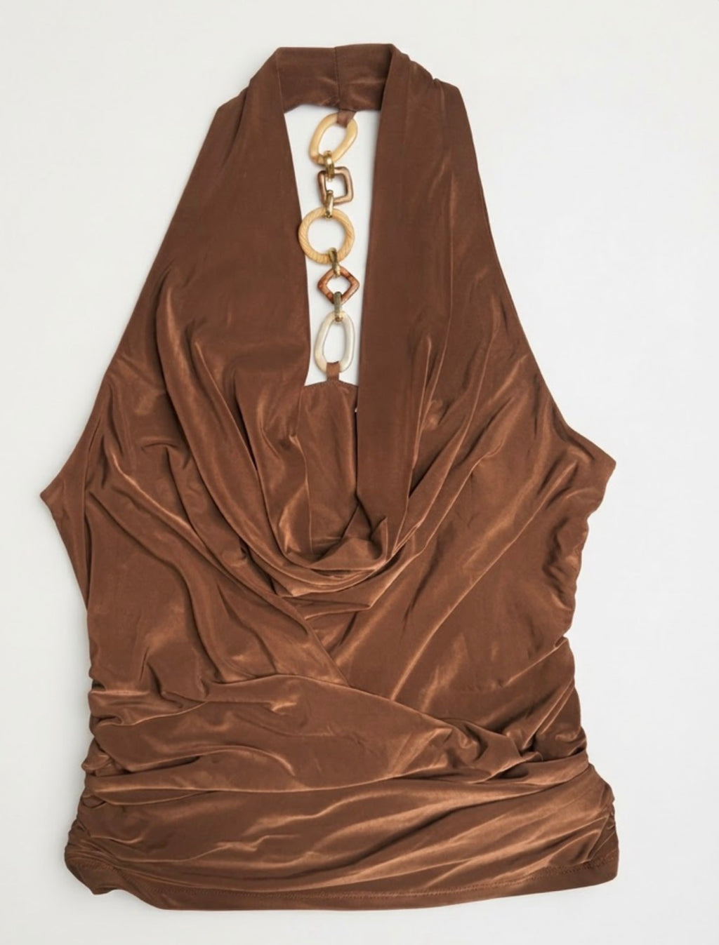 Halter Top W/Beaded Back