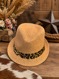Brown & Leopard Fedora Hat