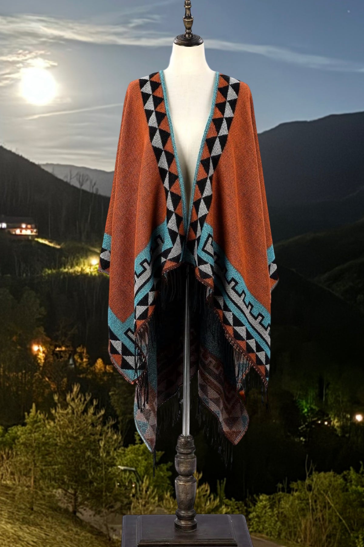 Western Open Front Poncho
