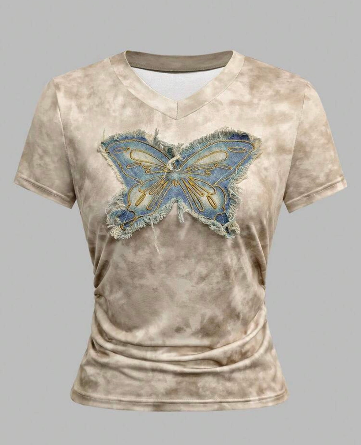 Retro American Denim Butterfly Top