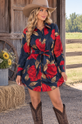 V Neck Rose Dress