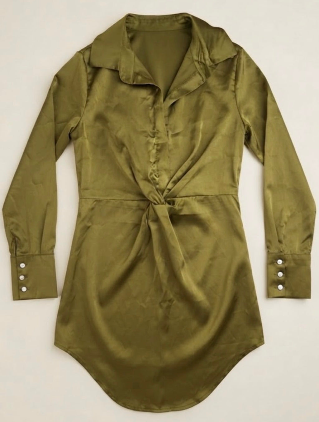 Collar Satin Dress