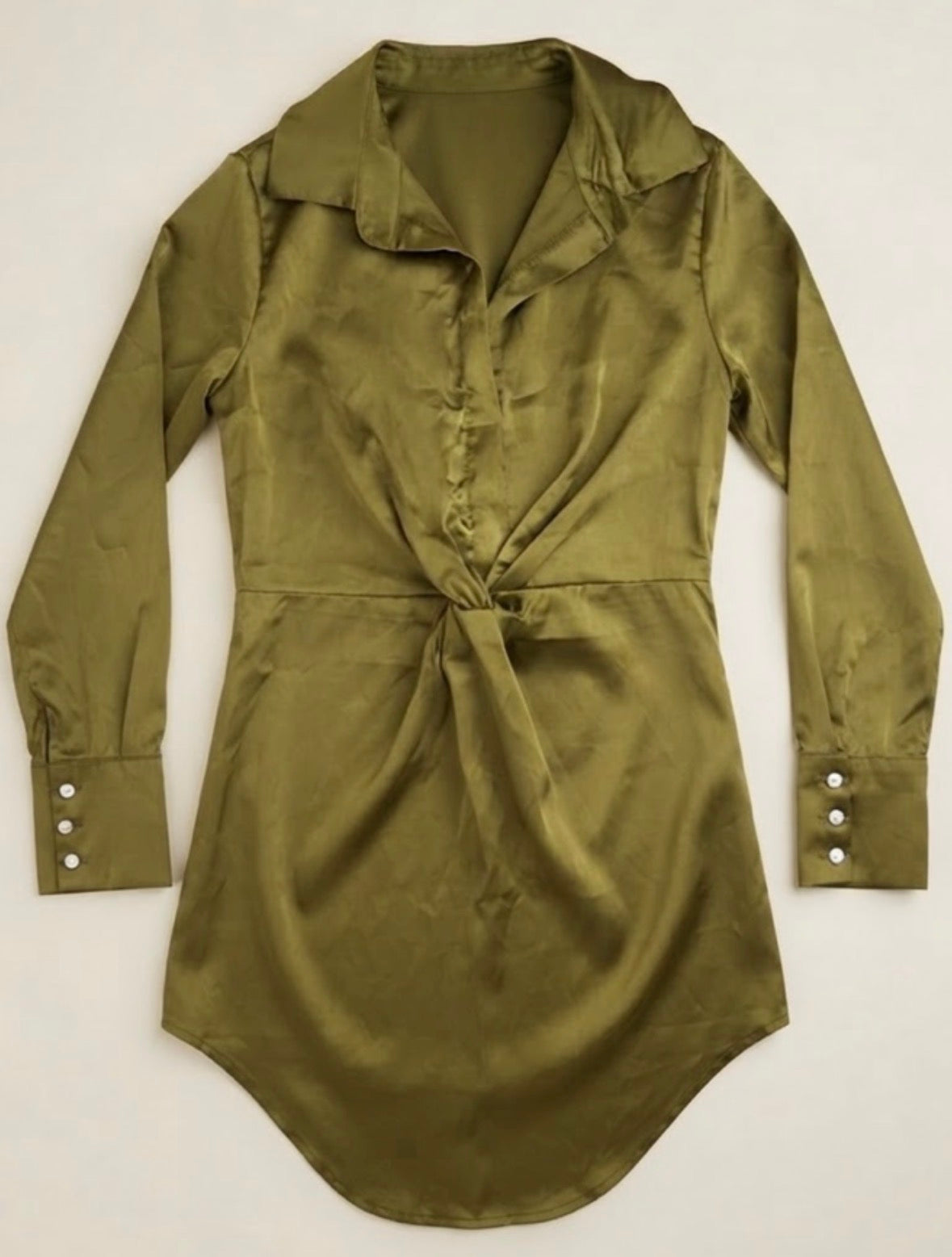 Collar Satin Dress
